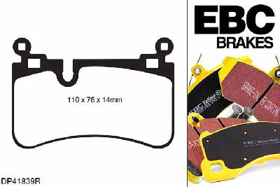 DP41839R, Mercedes E-Class (W211), E63 AMG E-Class (W211), EBC Yellowstuff remblokken set achteras Voor modellen met Brembo remklauwen aan de achteras, Voor modellen met remschijf diameter van 330mm aan de achteras