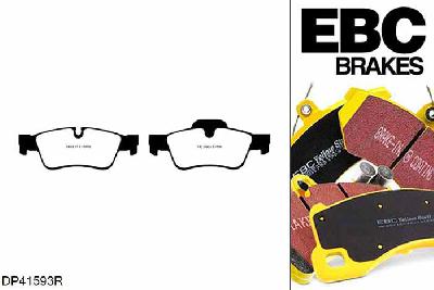 DP41593R, Mercedes M-Class  (W164), ML450 (4.0TD) M-Class  (W164), EBC Yellowstuff remblokken set achteras Voor modellen met ATE remklauwen aan de achteras, Voor modellen met remschijf diameter van 330mm aan de achteras