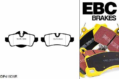DP41931R, Mini Mini Clubman (R55), 1.4 Mini Clubman (R55), EBC Yellowstuff remblokken set achteras Voor modellen met TRW remklauwen aan de achteras, Voor modellen met remschijf diameter van 259mm aan de achteras