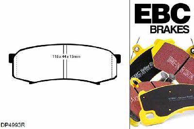 DP4993R, Mitsubishi Pajero, 3.8 (V97) Pajero, EBC Yellowstuff remblokken set achteras, Voor modellen met remschijf diameter van 332mm aan de achteras