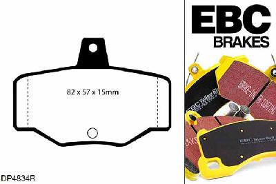 DP4834R, Nissan Almera Tino, 2.0 Almera Tino, EBC Yellowstuff remblokken set achteras Voor modellen met Girling/TRW remklauwen aan de achteras, Voor modellen met remschijf diameter van 275mm aan de achteras