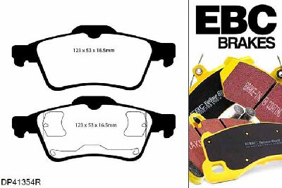 DP41354R, Opel Vectra, 2.2 Vectra, EBC Yellowstuff remblokken set achteras Voor modellen met ATE remklauwen aan de achteras, Voor modellen met remschijf diameter van 292mm aan de achteras