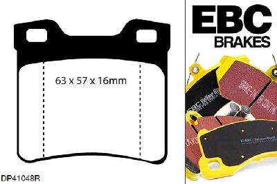DP41048R, Peugeot 406, 2.0 406, EBC Yellowstuff remblokken set achteras Voor modellen met ATE remklauwen aan de achteras, Voor modellen met remschijf diameter van 290mm aan de achteras