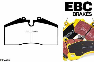 DP4767R, Porsche 911 (993), 3.6 Twin Turbo GT2 911 (993), EBC Yellowstuff remblokken set achteras Voor modellen met Brembo remklauwen aan de achteras, Voor modellen met remschijf diameter van 322mm aan de achteras