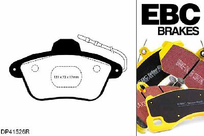 DP41526R, Renault Clio Mk2, 3.0 255 PK Clio Mk2, EBC Yellowstuff remblokken set achteras, Voor modellen met remschijf diameter van 300mm aan de achteras