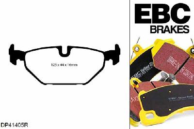DP41405R, Saab 9-mei, 3.0 TD 177 PK 9-mei, EBC Yellowstuff remblokken set achteras Voor modellen met ATE remklauwen aan de achteras, Voor modellen met remschijf diameter van 300mm aan de achteras