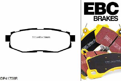 DP41758R, Subaru Tribeca, 3.6 Tribeca, EBC Yellowstuff remblokken set achteras, Voor modellen met remschijf diameter van 320mm aan de achteras