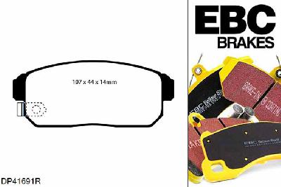 DP41691R, Suzuki Ignis Sport, 1.5 Ignis Sport, EBC Yellowstuff remblokken set achteras, Voor modellen met remschijf diameter van 258mm aan de achteras