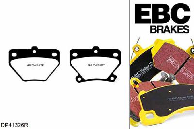 DP41326R, Toyota Celica, 1.8 (ZZT230) 140 PK Celica, EBC Yellowstuff remblokken set achteras Voor modellen met Sumitomo remklauwen aan de achteras, Voor modellen met remschijf diameter van 269mm aan de achteras