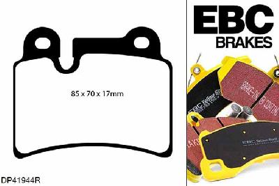 DP41944R, VW Touareg (1st Gen), 4.2 350 PK Touareg (1st Gen), EBC Yellowstuff remblokken set achteras Voor modellen met Brembo remklauwen aan de achteras, Voor modellen met remschijf diameter van 330mm aan de achteras