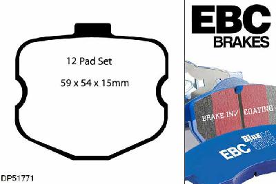 DP51771NDX, Chevrolet Corvette (C6), 7.0 2005-2008, EBC Bluestuff remblokken set vooras, Voor modellen met een remschijf diameter 355mm