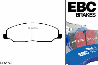 DP51740NDX, Ford Mustang (5th Generation), 4.0 2005-2010, EBC Bluestuff remblokken set vooras, Voor modellen met een remschijf diameter 293mm