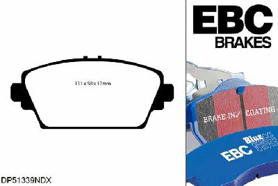 DP51339NDX, Honda Accord, 2.0 (CG) (CH) 1998-2003, EBC Bluestuff remblokken set vooras, Voor modellen met Girling/TRW remklauwen aan de vooras, Voor modellen met een remschijf diameter 282mm