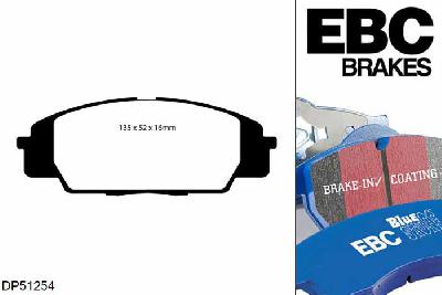 DP51254NDX, Honda Civic (8th Gen), 2.0 Type-R (FN2) 201 PK 2007-2011, EBC Bluestuff remblokken set vooras, Voor modellen met Sumitomo remklauwen aan de vooras, Voor modellen met een remschijf diameter 300mm