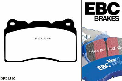 DP51210NDX, Honda Civic (9th Gen), 2.0 Turbo Type-R (FK) 310 PK 2015-2017, EBC Bluestuff remblokken set vooras, Voor modellen met Brembo remklauwen aan de vooras, Voor modellen met een remschijf diameter 350mm