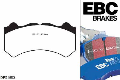 DP51983NDX, Nissan GT-R (R35), 3.8 Twin Turbo 485 PK 2008-2011, EBC Bluestuff remblokken set vooras, Voor modellen met Brembo remklauwen aan de vooras, Voor modellen met een remschijf diameter 380mm