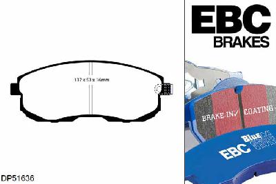 DP51636NDX, Nissan Pulsar, 1.5 TD 110 PK 2014-, EBC Bluestuff remblokken set vooras, Voor modellen met een remschijf diameter 280mm