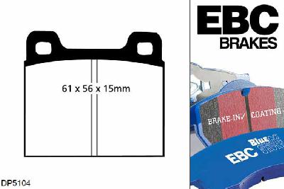 DP5104NDX, Opel Kadett, 1.6 1974-1979, EBC Bluestuff remblokken set vooras, Voor modellen met ATE remklauwen aan de vooras, Voor modellen met een remschijf diameter 246mm