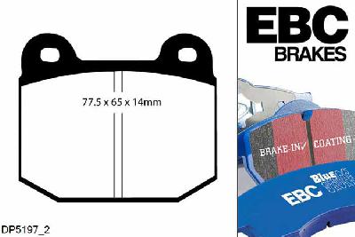DP5197/2NDX, Opel Speedster, 2.2 2000-2005, EBC Bluestuff remblokken set vooras, Voor modellen met een remschijf diameter 288mm
