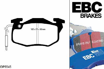 DP5545NDX, Peugeot 205, 1.9 D 1989-1995, EBC Bluestuff remblokken set vooras, Voor modellen met Bendix remklauwen aan de vooras, Voor modellen met een remschijf diameter 247mm