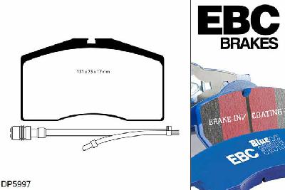 DP5997NDX, Porsche 911 (993), 3.8 Carrera RS 4 1995-1997, EBC Bluestuff remblokken set vooras, Voor modellen met Brembo remklauwen aan de vooras, Voor modellen met een remschijf diameter 322mm