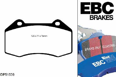 DP51539NDX, Renault Megane MK2 Hatch, 2.0 Turbo RS 225 PK 2004-2006, EBC Bluestuff remblokken set vooras, Voor modellen met Brembo remklauwen aan de vooras, Voor modellen met een remschijf diameter 312mm