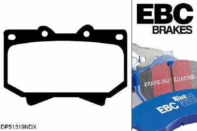 DP51319NDX, Toyota Landcruiser, 4.7 (UZJ100) 1998-2003, EBC Bluestuff remblokken set vooras, Voor modellen met een remschijf diameter 312mm