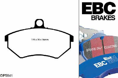 DP5841NDX, VW Golf Mk3, 1.8 GT 1992-1997, EBC Bluestuff remblokken set vooras, Voor modellen met Girling/TRW remklauwen aan de vooras, Voor modellen met een remschijf diameter 256mm