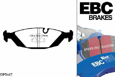 DP5447NDX, BMW 3 Series (E30), 316 (1.8) 1983-1988, EBC Bluestuff remblokken set achteras, Voor modellen met ATE remklauwen aan de achteras, Voor modellen met remschijf diameter van 258mm aan de achteras