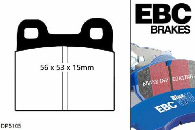 DP5105NDX, BMW 5 Series (E12), 528 i (2.8) 1973-1976, EBC Bluestuff remblokken set achteras, Voor modellen met ATE remklauwen aan de achteras, Voor modellen met remschijf diameter van 272mm aan de achteras