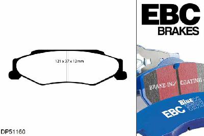 DP51160NDX, Chevrolet Corvette (C6), 6.0 2005-2008, EBC Bluestuff remblokken set achteras, Voor modellen met remschijf diameter van 305mm aan de achteras