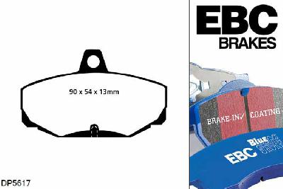 DP5617NDX, Ford Sierra, 2.0 (ABS) 1987-1993, EBC Bluestuff remblokken set achteras, Voor modellen met Girling/TRW remklauwen aan de achteras, Voor modellen met remschijf diameter van 253mm aan de achteras