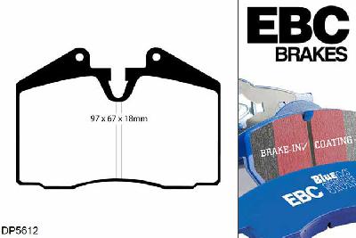 DP5612NDX, Porsche 911 (993), 3.6 Carrera 4 1994-1997, EBC Bluestuff remblokken set achteras, Voor modellen met Brembo remklauwen aan de achteras, Voor modellen met remschijf diameter van 299mm aan de achteras