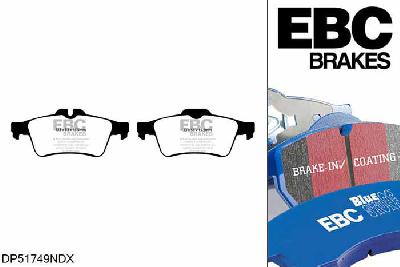 DP51749NDX, Saab 9-mrt, 1.9 Twin TD Aero 180 PK 2008-2011, EBC Bluestuff remblokken set achteras, Voor modellen met ATE remklauwen aan de achteras, Voor modellen met remschijf diameter van 292mm aan de achteras