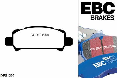 DP51293NDX, Subaru Impreza, 2.0 Turbo (UK) 1998-2002, EBC Bluestuff remblokken set achteras, Voor modellen met remschijf diameter van 266mm aan de achteras