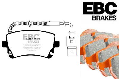 DP91470, Audi A6 quattro Avant (C6/4F), 2.7 TDI 180 PK 2004-2011, EBC Orangestuff remblokken set achteras, Voor modellen met TRW remklauwen aan de achteras, Voor modellen met remschijf diameter van 330mm aan de achteras