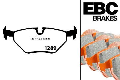 DP91289, BMW 3 Series (E46), 316 (1.8) Compact 2001-2005, EBC Orangestuff remblokken set achteras, Voor modellen met ATE remklauwen aan de achteras, Voor modellen met remschijf diameter van 280mm aan de achteras