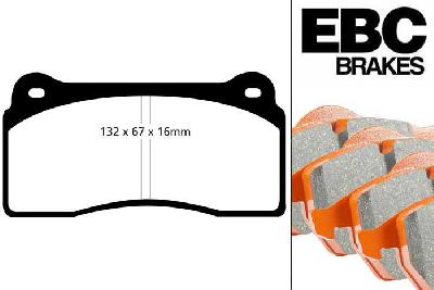 DP91110, Dodge Viper, 8.3 (SRT-10) 2002-2007, EBC Orangestuff remblokken set achteras, Voor modellen met Brembo remklauwen aan de achteras, Voor modellen met remschijf diameter van 355mm aan de achteras