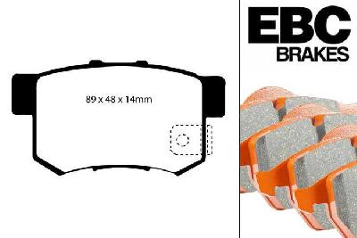DP91193, Honda Civic (7th Gen), 1.7 TD (EP4) 2002-2006, EBC Orangestuff remblokken set achteras, Voor modellen met Akebono remklauwen aan de achteras, Voor modellen met remschijf diameter van 260mm aan de achteras