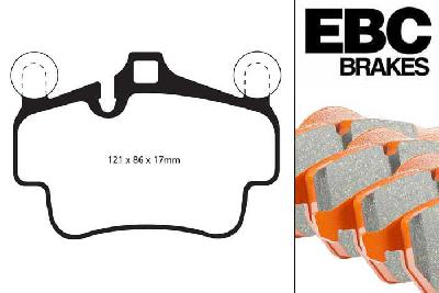 DP92029, Porsche 911 (997) (Cast Iron Disc Only), 3.8 Carrera GTS 410 PK 2010-2012, EBC Orangestuff remblokken set achteras, Voor modellen met Brembo remklauwen aan de achteras, Voor modellen met remschijf diameter van 330mm aan de achteras