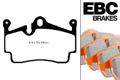 DP91920, Porsche Cayman (Cast Iron Discs only), 3.4 S 2008-2012, EBC Orangestuff remblokken set achteras, Voor modellen met Brembo remklauwen aan de achteras, Voor modellen met remschijf diameter van 299mm aan de achteras