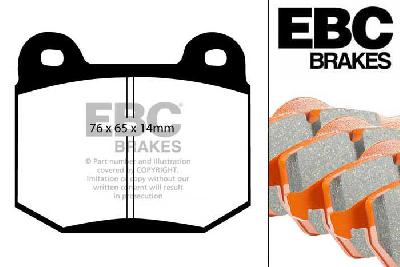 DP91537, Subaru Impreza, 2.0 Turbo WRX STi (114 pcd) 2005-2006, EBC Orangestuff remblokken set achteras, Voor modellen met Brembo remklauwen aan de achteras, Voor modellen met remschijf diameter van 316mm aan de achteras