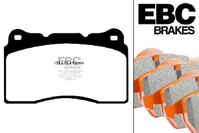 DP91210, Mitsubishi Lancer Evo 6, 2.0 Turbo 1998-2001, EBC Orangestuff remblokken set vooras, Voor modellen met Brembo remklauwen aan de vooras, Voor modellen met een remschijf diameter 320mm