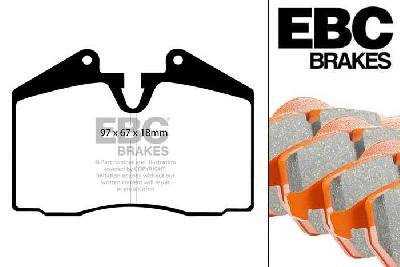 DP9612, Porsche 911 (964), 3.6 Carrera 4 1988-1994, EBC Orangestuff remblokken set vooras, Voor modellen met Brembo remklauwen aan de vooras, Voor modellen met een remschijf diameter 298mm