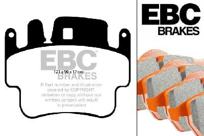 DP91514, Porsche 911 (997) (Cast Iron Disc Only), 3.6 Carrera 2004-2008, EBC Orangestuff remblokken set vooras, Voor modellen met Brembo remklauwen aan de vooras, Voor modellen met een remschijf diameter 318mm