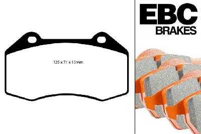 DP91539, Renault Megane MK2 Hatch, 2.0 Turbo R26 230 PK 2006-2009, EBC Orangestuff remblokken set vooras, Voor modellen met Brembo remklauwen aan de vooras, Voor modellen met een remschijf diameter 312mm