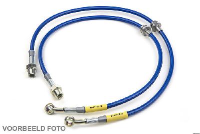 XOP-13414-B4-Blue, 4-delige set, Opel, Astra G Caravan, Astra, MOST CARS: REAR DRUM, 03/98-11/04, Goodridge metaal omvlochten remleidingen set