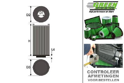 GRG491619, Green vervangingsluchtfilter rond, Ford, Focus II C-MAX, 1.8 TDCi, 115 pk, 06/2007-