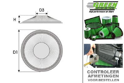 GRG591010, Green vervangingsluchtfilter rond, Toyota, MR2 (AW11), 1.6  16V, 124 pk, 1984-1990