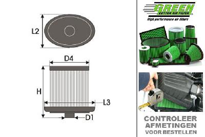 GRP960538, Green vervangingsluchtfilter paneel, Volvo, V50 II, 2.4 D5, 180 pk, 06/2006-